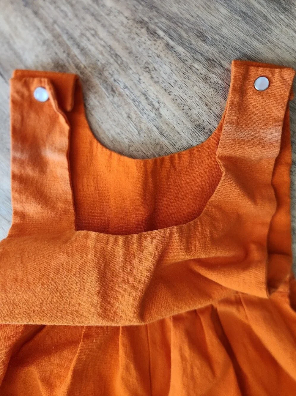 Girls Orange Embroidered Cotton Overalls - size 2